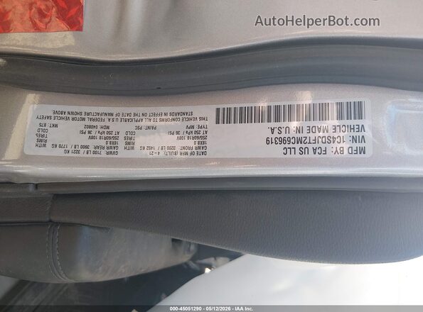 1C4SDJFT2MC696319 2021 DODGE DURANGO Gray 