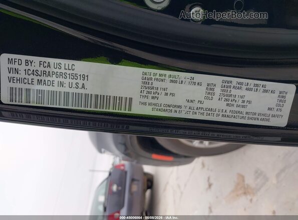 1C4SJRAP6RS155191 2024 JEEP WAGONEER L Black Vista del compartimento del motor