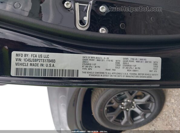1C4SJSBP2TS170493 2026 JEEP GRAND WAGONEER L Black Շարժիչի բաժամունքի տեսք