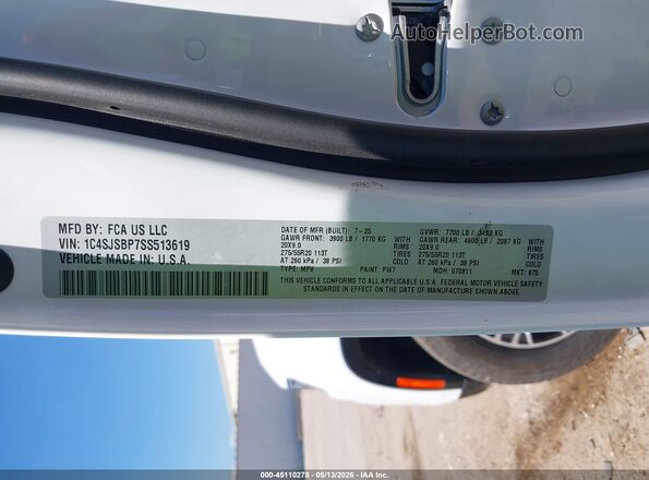 1C4SJSBP7SS513619 2025 JEEP WAGONEER L White Widok komory silnika
