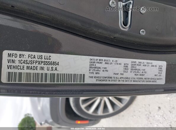 1C4SJSFPXPS556854 2023 JEEP GRAND WAGONEER L Gray Widok komory silnika