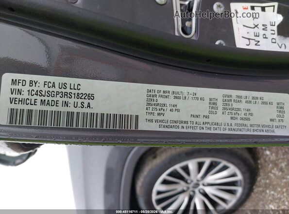 1C4SJSGP3RS182265 2024 JEEP GRAND WAGONEER L Black Շարժիչի բաժամունքի տեսք
