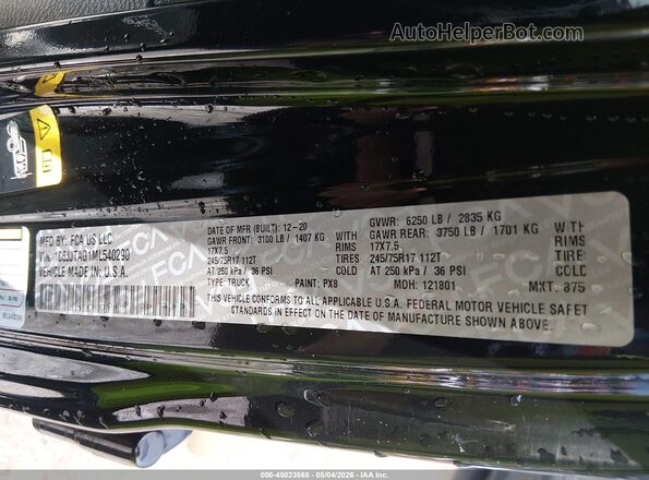 1C6JJTAG1ML540290 2021 JEEP GLADIATOR Black Vista del compartimento del motor