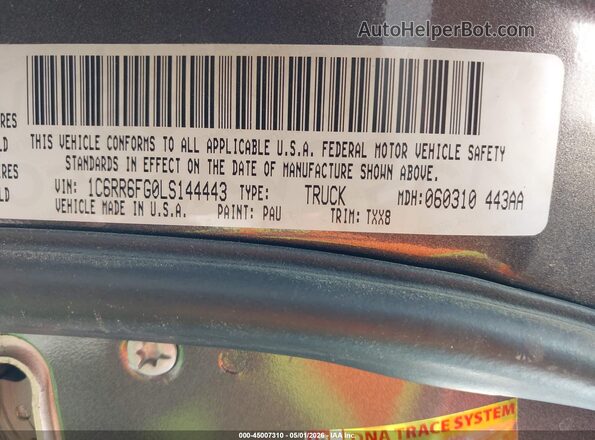 1C6RR6FG0LS144443 2020 RAM 1500 CLASSIC Gray Widok komory silnika