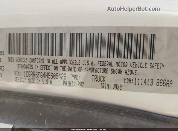 1C6RR6FG4HS609426 2017 RAM 1500 White Вид підкапотного простору