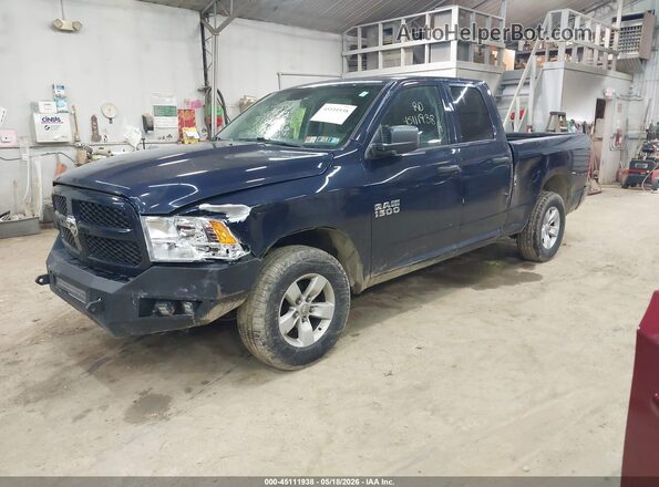 1C6RR7FG3JS206517 2018 RAM 1500 Blue Առջևի ձախ երեք քառորդ տեսարան