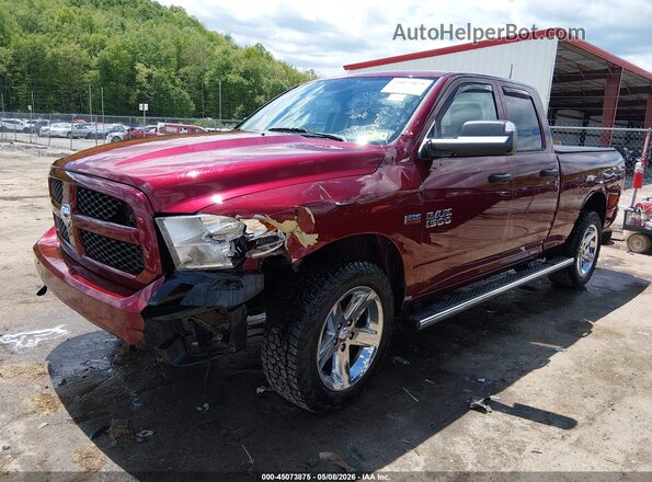 1C6RR7FT3JS189585 2018 RAM 1500 Maroon წინა მარცხენა ხედი სამი მეოთხედიდან