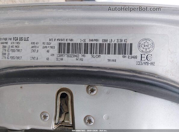 1C6RR7FT8GS230463 2016 RAM 1500 Silver Вид підкапотного простору