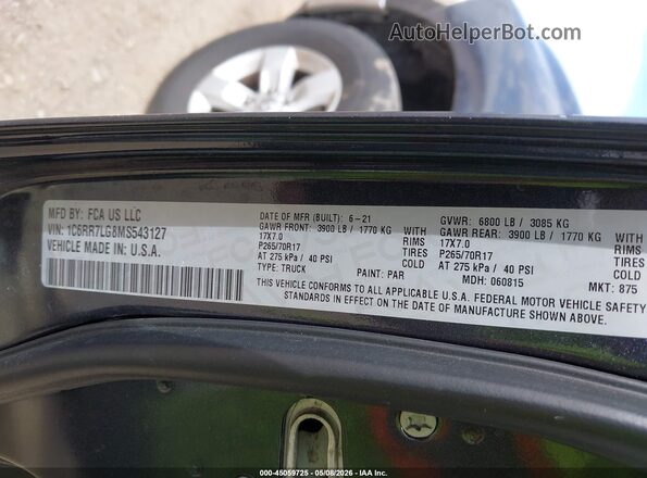 1C6RR7LG8MS543127 2021 RAM 1500 CLASSIC Gray Շարժիչի բաժամունքի տեսք