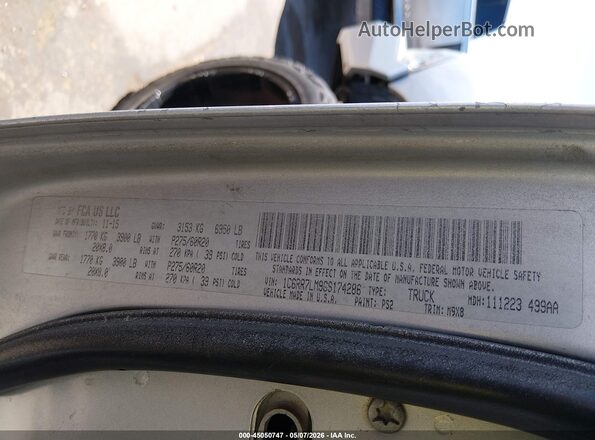 1C6RR7LM9GS174286 2016 RAM 1500 Silver Engine compartment view