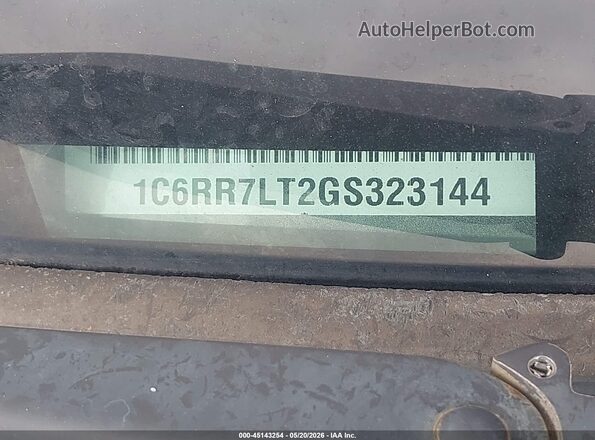 1C6RR7LT2GS323144 2016 RAM 1500 Gray 
