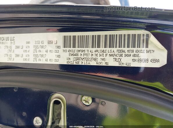 1C6RR7NM7GS127481 2016 RAM 1500 Dark Blue 