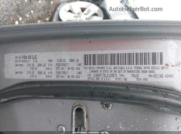 1C6RR7TT5LS129573 2020 RAM 1500 CLASSIC Silver ძრავის განყოფილების ხედი