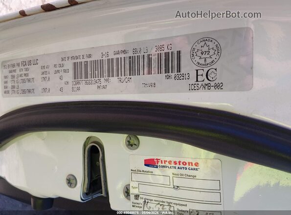 1C6RR7TT8GS313475 2016 RAM 1500 White Շարժիչի բաժամունքի տեսք