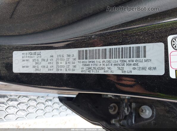 1C6RREJM0LN252843 2020 RAM 1500 Black Շարժիչի բաժամունքի տեսք