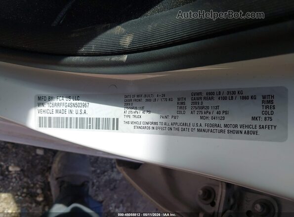 1C6RRFFG4SN503967 2025 RAM 1500 White Engine compartment view