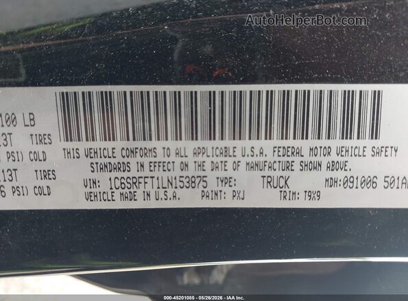 1C6SRFFT1LN153875 2020 RAM 1500 Black Vista del compartimento del motor