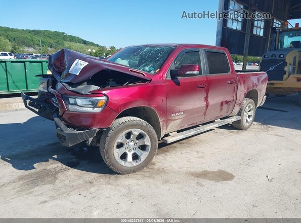 1C6SRFFT3KN521178 2019 RAM 1500 Red Առջևի ձախ երեք քառորդ տեսարան