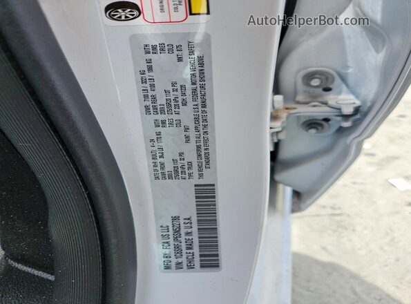 1C6SRFJP6SN522786 2025 RAM 1500 White VIN կոդի պիտակի տեսք