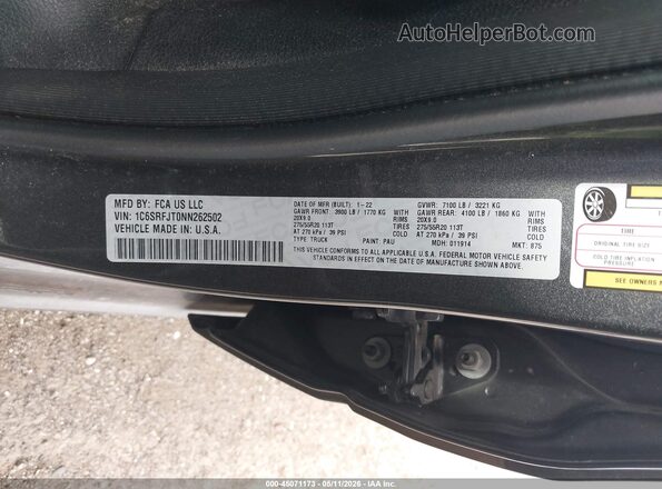 1C6SRFJT0NN262502 2022 RAM 1500 Gray ძრავის განყოფილების ხედი