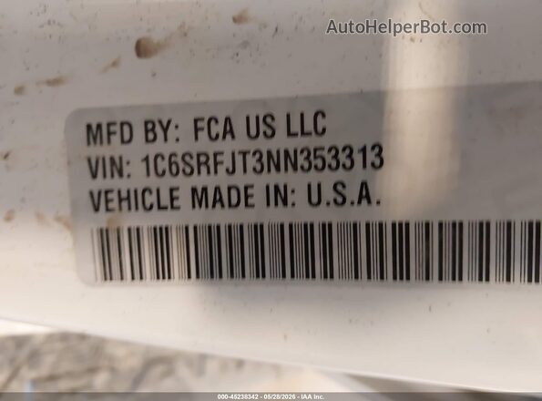 1C6SRFJT3NN353313 2022 RAM 1500 White Вид підкапотного простору