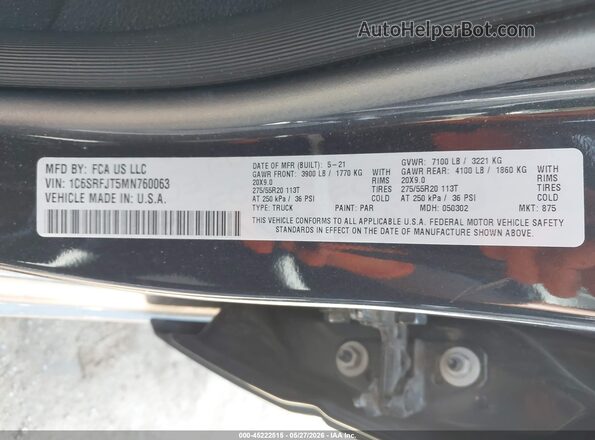 1C6SRFJT5MN760063 2021 RAM 1500 Navy Engine compartment view