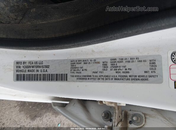 1C6SRFMT0RN157802 2024 RAM 1500 White Вид підкапотного простору