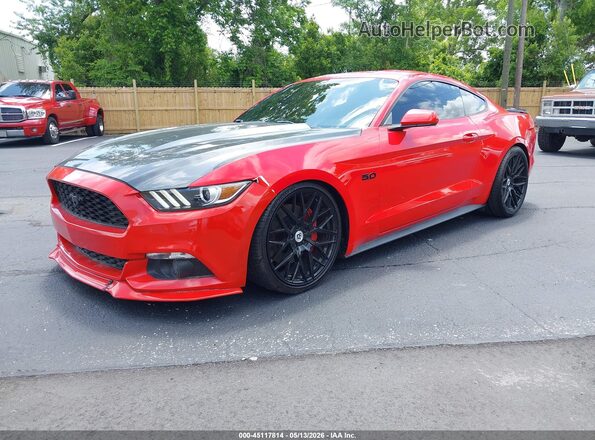 1FA6P8CF0H5312005 2017 FORD MUSTANG Красный Передняя левая четверть