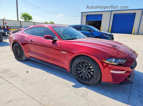 1FA6P8CF0K5157737 2019 FORD MUSTANG Темно-бордовый Передняя правая четверть