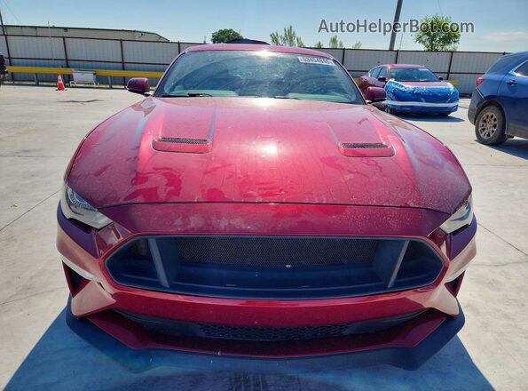 1FA6P8CF0K5157737 2019 FORD MUSTANG Темно-бордовый Вид спереди