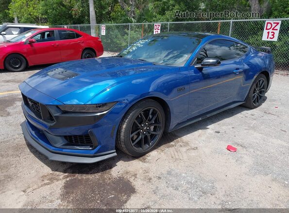 1FA6P8CF0R5405642 2024 FORD MUSTANG Blue Передня ліва чверть