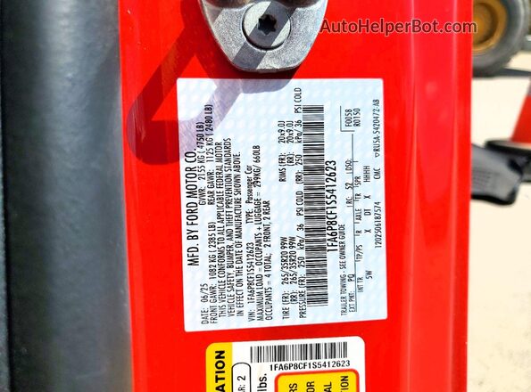 1FA6P8CF1S5412623 2025 FORD MUSTANG Red Widok komory silnika