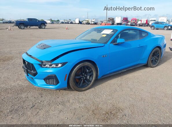 1FA6P8CF2R5421258 2024 FORD MUSTANG Blue წინა მარცხენა ხედი სამი მეოთხედიდან