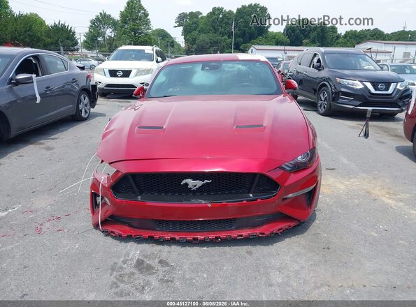 1FA6P8CF4M5150910 2021 FORD MUSTANG Burgundy Widok wnętrza z tyłu