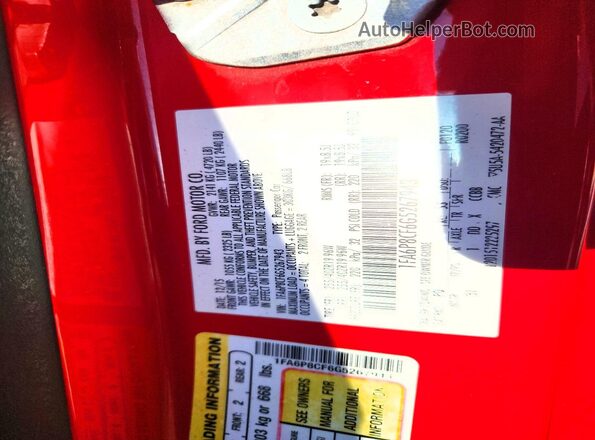 1FA6P8CF6G5267943 2016 FORD MUSTANG Red 