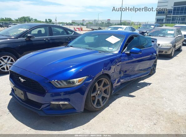 1FA6P8TH1G5260125 2016 FORD MUSTANG Blue Առջևի ձախ երեք քառորդ տեսարան