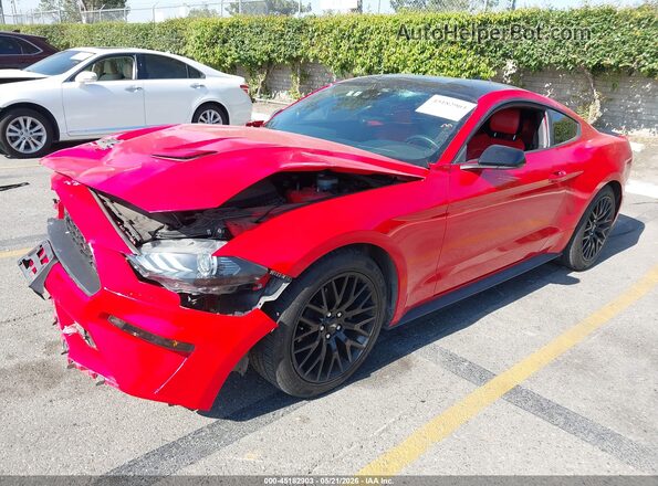 1FA6P8TH2M5150115 2021 FORD MUSTANG Красный Передняя левая четверть