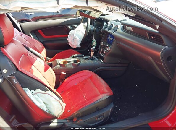 1FA6P8TH2M5150115 2021 FORD MUSTANG Красный Вид салона спереди