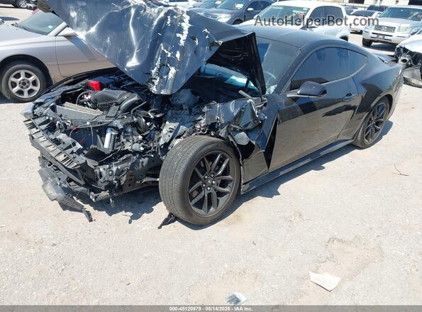 1FA6P8TH3S5129397 2025 FORD MUSTANG Black Առջևի ձախ երեք քառորդ տեսարան