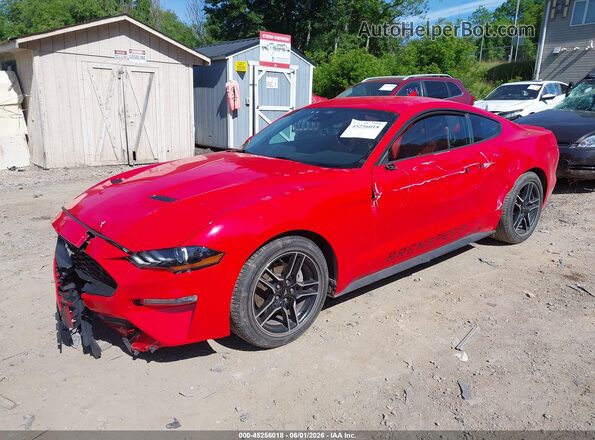 1FA6P8TH7N5143677 2022 FORD MUSTANG Red წინა მარცხენა ხედი სამი მეოთხედიდან