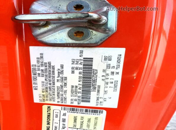1FA6P8TH8G5224237 2016 FORD MUSTANG Red Engine compartment view