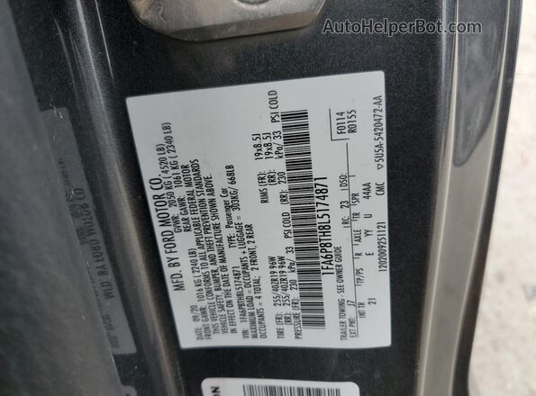 1FA6P8TH8L5174871 2020 FORD MUSTANG Charcoal Շարժիչի բաժամունքի տեսք