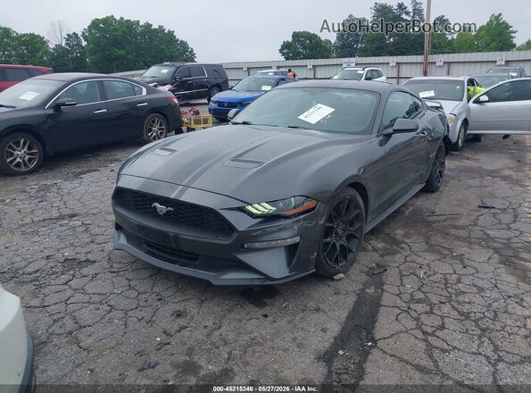 1FA6P8TH9K5111485 2019 FORD MUSTANG Gray Առջևի ձախ երեք քառորդ տեսարան
