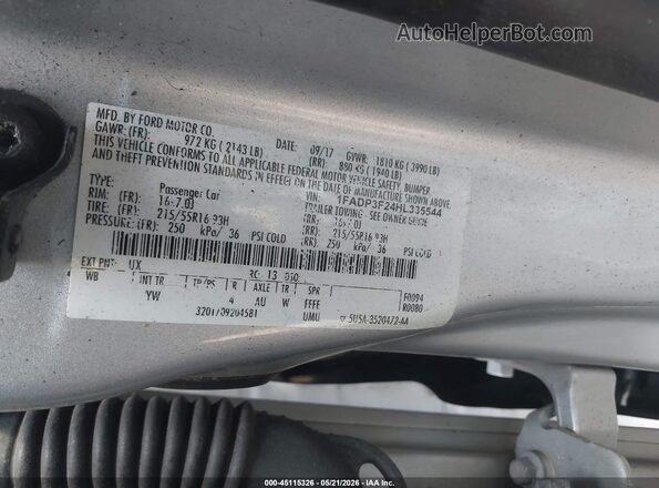 1FADP3F24HL335544 2017 FORD FOCUS Silver Շարժիչի բաժամունքի տեսք