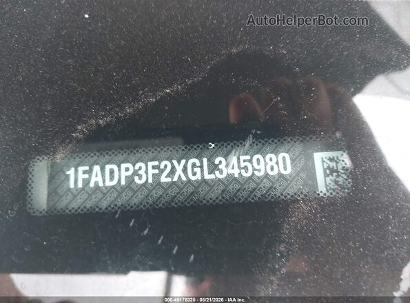 1FADP3F2XGL345980 2016 FORD FOCUS Silver 