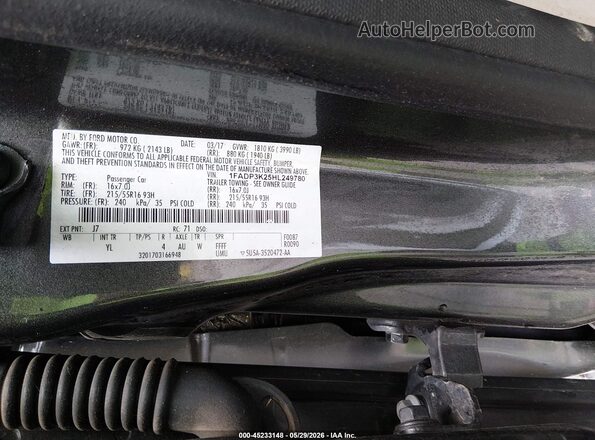 1FADP3K25HL249780 2017 FORD FOCUS Gray Widok komory silnika