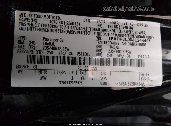 1FADP3L90JL244407 2018 FORD FOCUS ST Black Widok komory silnika