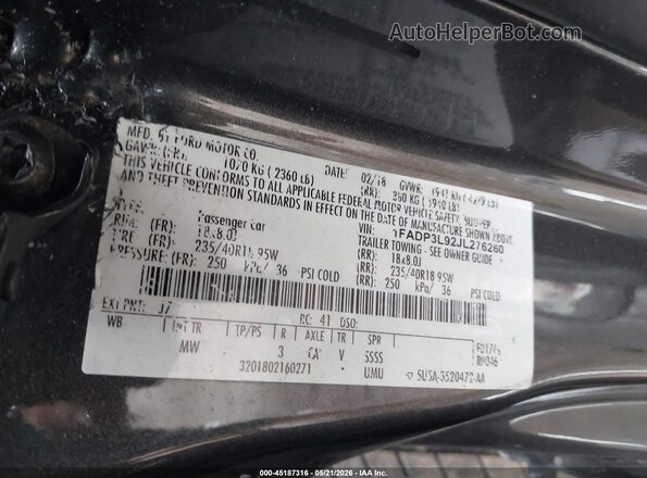 1FADP3L92JL276260 2018 FORD FOCUS ST Серый Вид подкапотного пространства