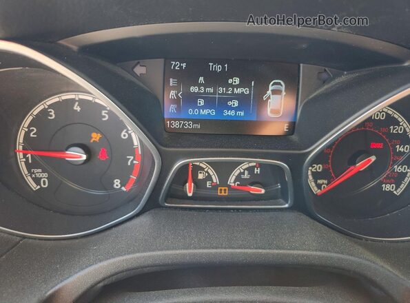 1FADP3L98GL262663 2016 FORD FOCUS Gray Widok zestawu wskaźników