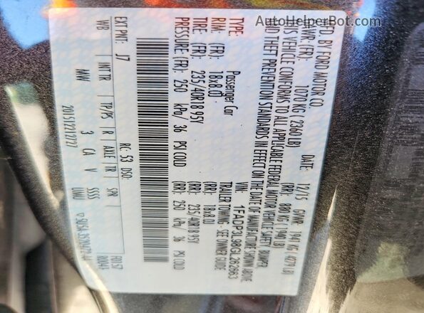 1FADP3L98GL262663 2016 FORD FOCUS Gray Widok naklejki z numerem VIN